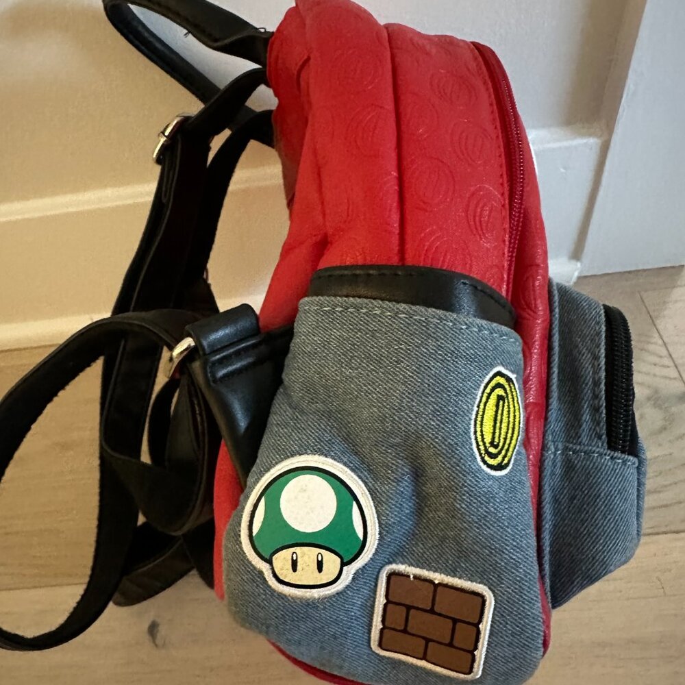 Nintendo Super Mario Brothers Icon Patches Mini Backpack. - Picture 3 of 7
